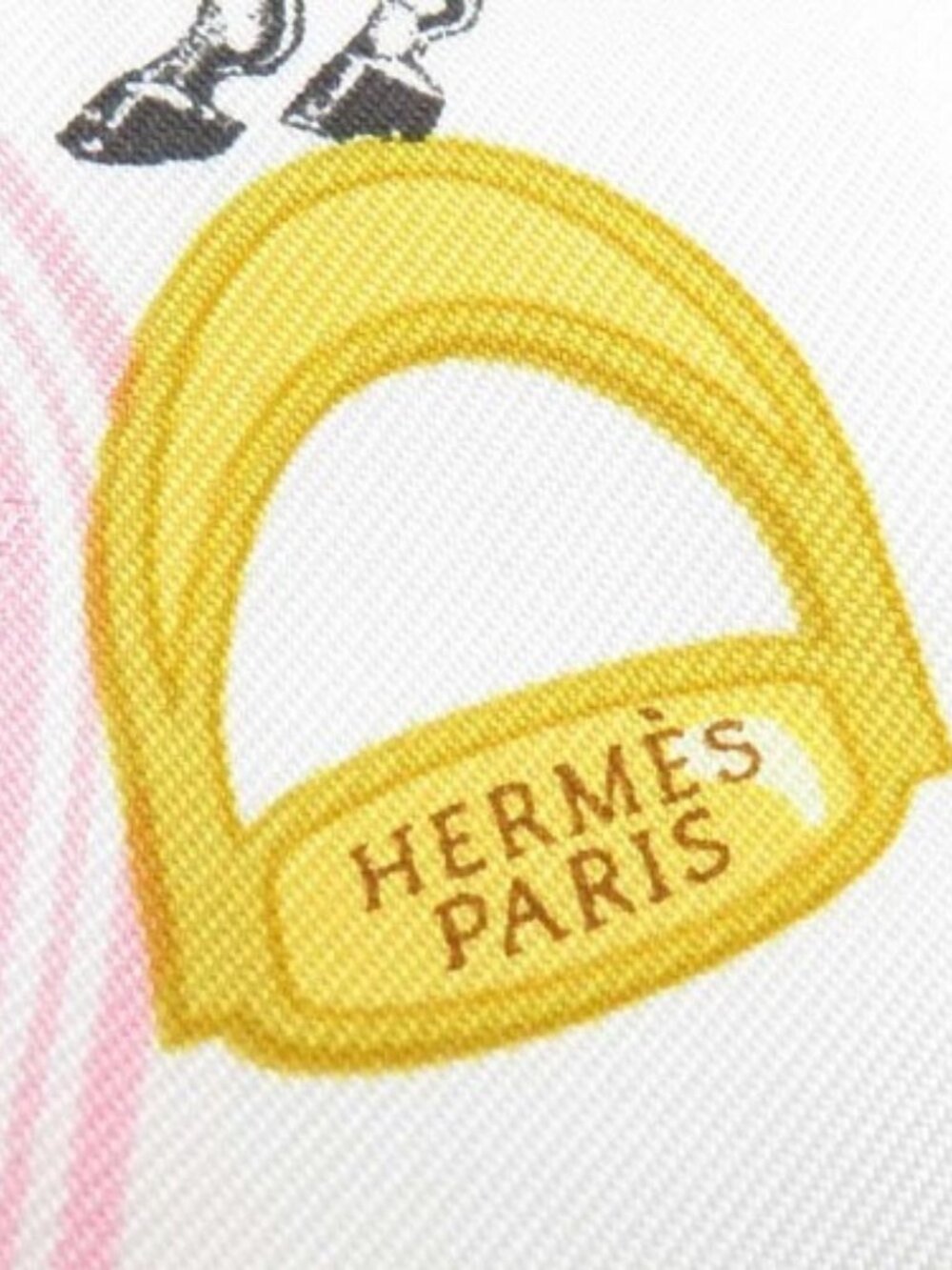 Auth HERMES Twilly Scarf White/Multicolor Silk - e60781g - Picture 4 of 7